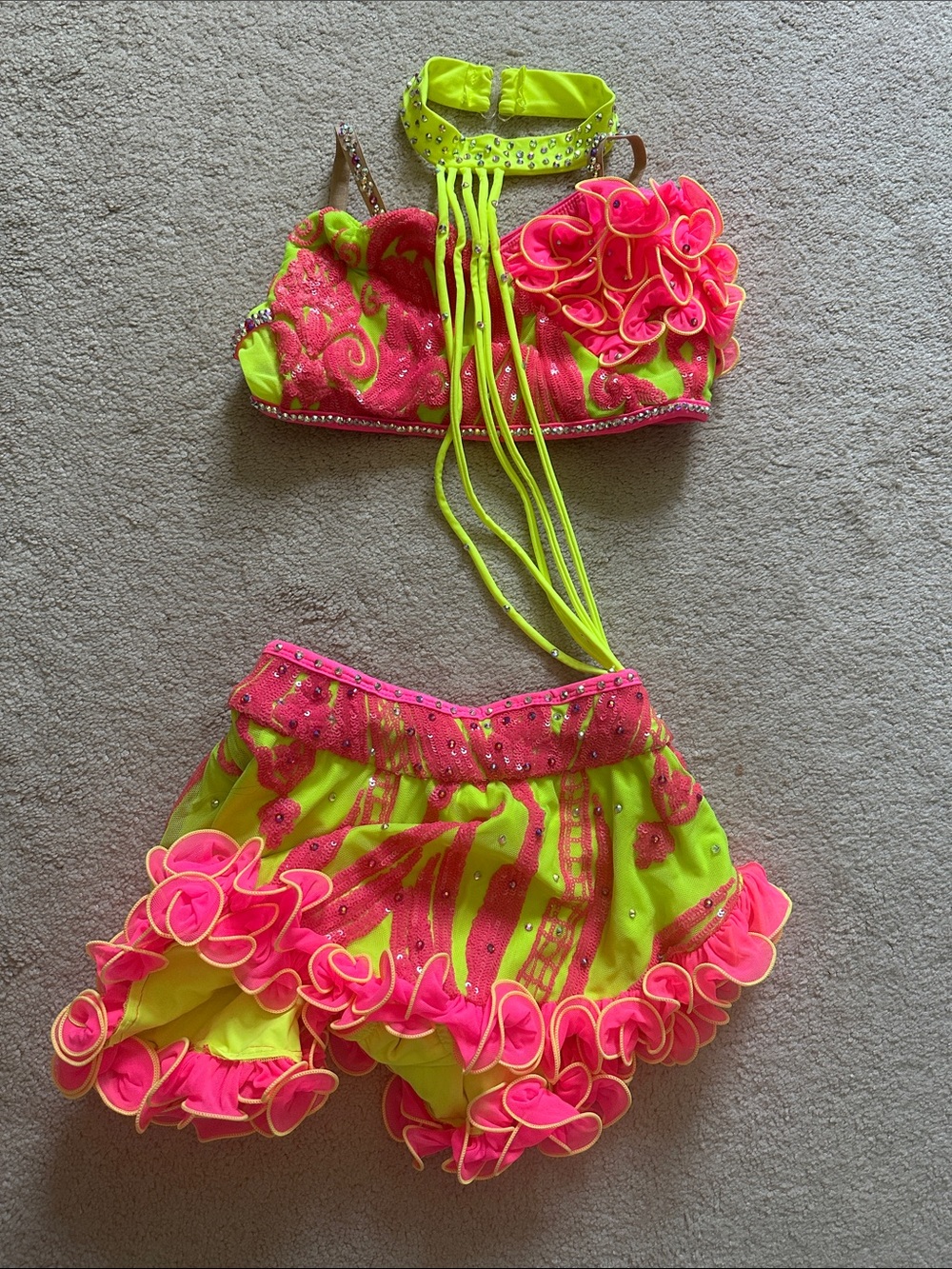 Revolution Tenth House Neon Pink & Lime Girls Dance Costume